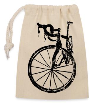 Bicycle - Closable cotton gift bag (14x20cm) - nature - Front