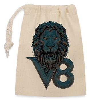 V8 - Sac cadeau en coton avec cordon (14 x 20 cm) - nature - Devant
