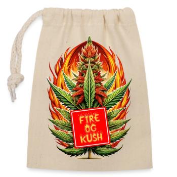 Fire Og Kush - Verschließbarer Geschenkbeutel aus Baumwolle (14x20cm) - Natur - Vorne
