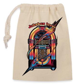 Amateur de jukebox Neon Rétro - Sac cadeau en coton avec cordon (14 x 20 cm) - nature - Devant