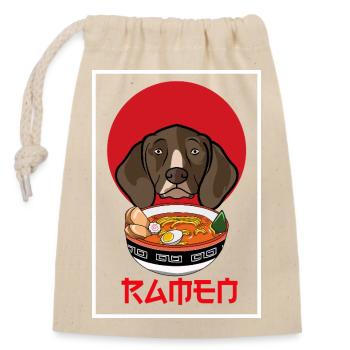 German Shorthaired Pointer Ramen Dog Japanese Art - Closable cotton gift bag (14x20cm) - nature - Front