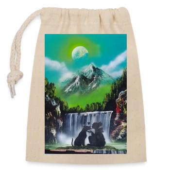 Lunar Cascading Love - Closable cotton gift bag (14x20cm) - nature - Front