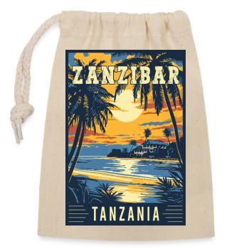 Explore Tropical Zanzibar in Tanzania - Closable cotton gift bag (14x20cm) - nature - Front