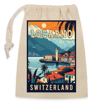 Tranquility in Locarno - Switzerland - Closable cotton gift bag (14x20cm) - nature - Front