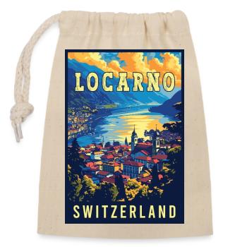 Explore Tranquility in Locarno - Switzerland - Closable cotton gift bag (14x20cm) - nature - Front