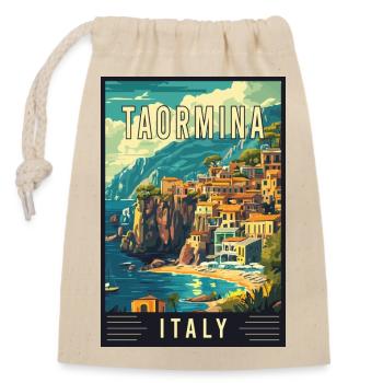 Explore Beauty of Taormina in Italy - Closable cotton gift bag (14x20cm) - nature - Front