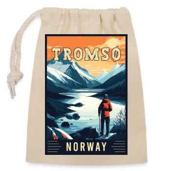 Entdecken Sie das arktische Abenteuer von Tromsø in Norwegen - Verschließbarer Geschenkbeutel aus Baumwolle (14x20cm) - Natur - Vorne