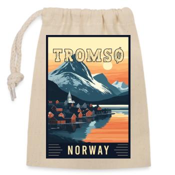 Erleben Sie das arktische Abenteuer von Tromsø in Norwegen - Verschließbarer Geschenkbeutel aus Baumwolle (14x20cm) - Natur - Vorne
