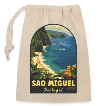 Discover Sao Miguel Island Azores Portugal - Closable cotton gift bag (14x20cm) - nature - Front