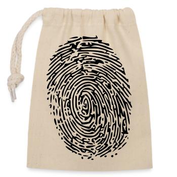 empreinte digitale - Sac cadeau en coton avec cordon (14 x 20 cm) - nature - Devant