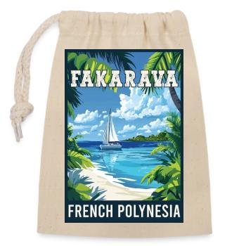 Entdecken Sie tropische Fakarava in Französisch-Polynesien - Verschließbarer Geschenkbeutel aus Baumwolle (14x20cm) - Natur - Vorne
