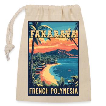 Entdecken Sie tropische Fakarava in Französisch-Polynesien - Verschließbarer Geschenkbeutel aus Baumwolle (14x20cm) - Natur - Vorne