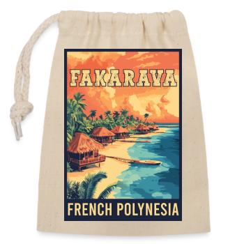 Erleben Sie tropisches Fakarava in Französisch-Polynesien - Verschließbarer Geschenkbeutel aus Baumwolle (14x20cm) - Natur - Vorne