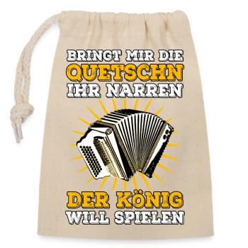 Squeezebox - Le Roi veut jouer ! - Sac cadeau en coton avec cordon (14 x 20 cm) - nature - Devant
