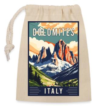 Erleben Sie majestätische Dolomiten in Italien - Verschließbarer Geschenkbeutel aus Baumwolle (14x20cm) - Natur - Vorne