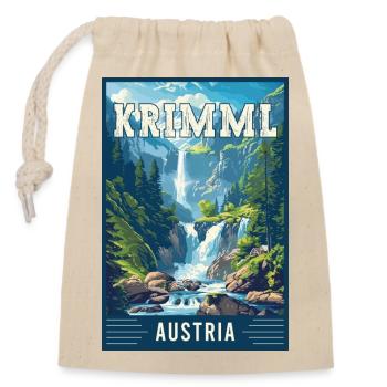 Explore Majestic Krimml Waterfall in Austria - Closable cotton gift bag (14x20cm) - nature - Front
