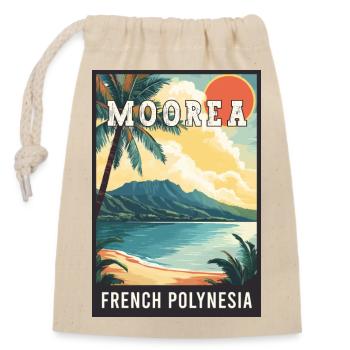 Entdecken Sie tropische Moorea in Französisch-Polynesien - Verschließbarer Geschenkbeutel aus Baumwolle (14x20cm) - Natur - Vorne