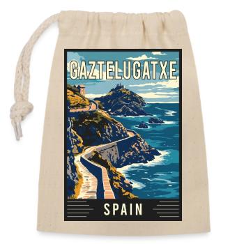 Explore Enchantment of Gaztelugatxe in Spain - Closable cotton gift bag (14x20cm) - nature - Front