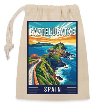 Discover Enchantment of Gaztelugatxe in Spain - Closable cotton gift bag (14x20cm) - nature - Front