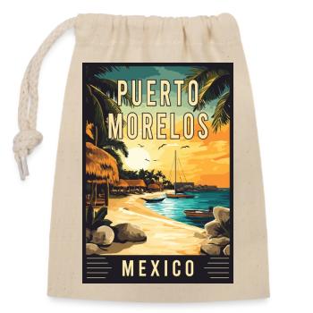 Découvrez le charme côtier Puerto Morelos, Mexique. - Sac cadeau en coton avec cordon (14 x 20 cm) - nature - Devant