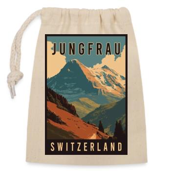 Découvrez le paysage suisse Jungfrau en Suisse - Sac cadeau en coton avec cordon (14 x 20 cm) - nature - Devant
