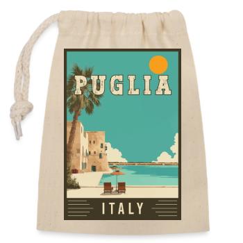 Découvrez le charme méridional des Pouilles en Italie - Sac cadeau en coton avec cordon (14 x 20 cm) - nature - Devant