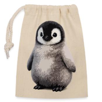 Soft Penguin Chick Illustration - Closable cotton gift bag (14x20cm) - nature - Front