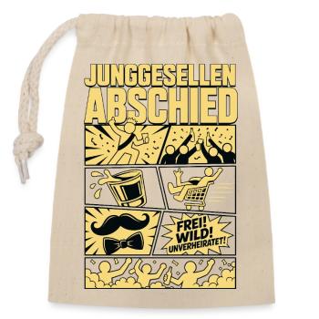 Legendärer Junggesellenabend - Verschließbarer Geschenkbeutel aus Baumwolle (14x20cm) - Natur - Vorne