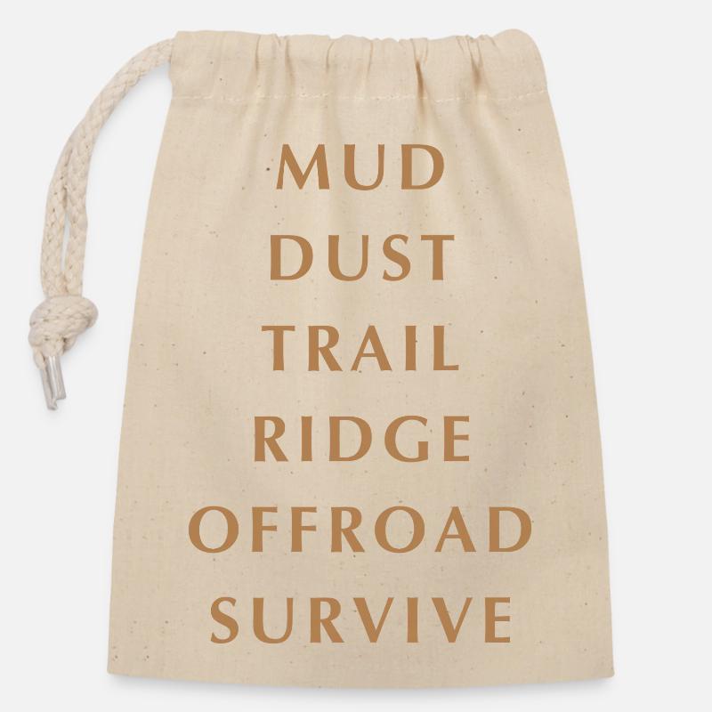 Shoulder writing - Closable cotton gift bag (14x20cm) - nature