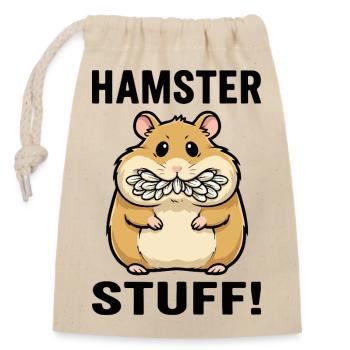 Hamster Stuff Samenwangen Nagetier - Verschließbarer Geschenkbeutel aus Baumwolle (14x20cm) - Natur - Vorne
