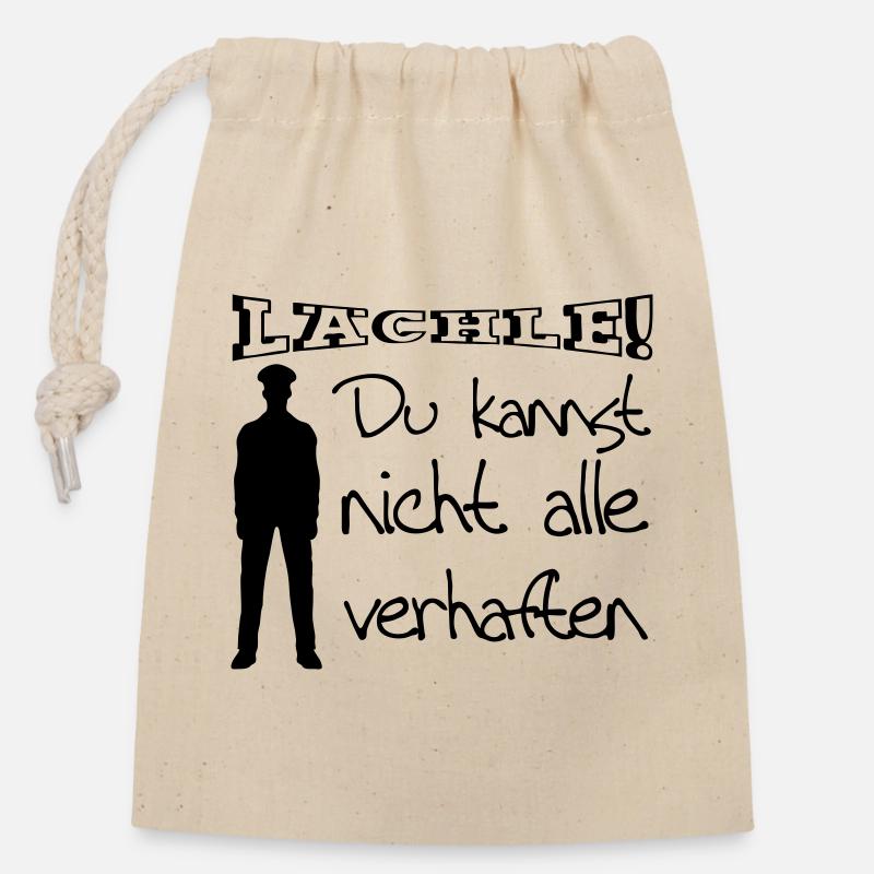Polizei Geschenk Polizist lustig Spruch Beruf Fun - Verschließbarer Geschenkbeutel aus Baumwolle (14x20cm) - Natur