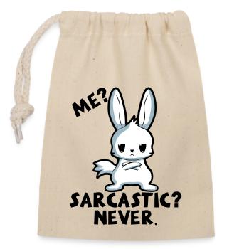 Sarcasm Irony Sarcastic Gift - Closable cotton gift bag (14x20cm) - nature - Front