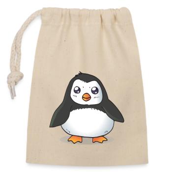penguin - Closable cotton gift bag (14x20cm) - nature - Front