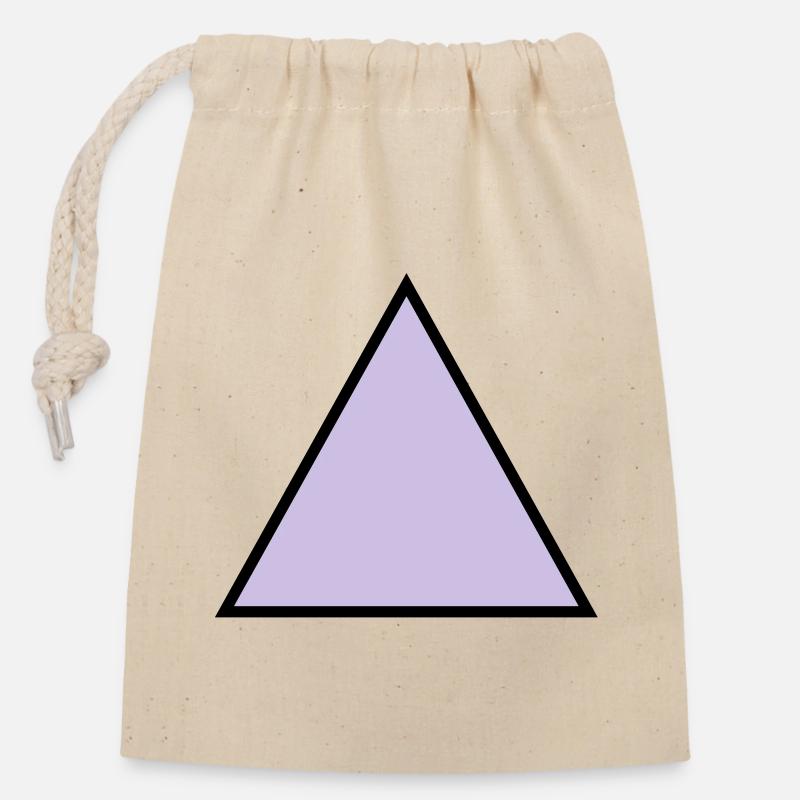 forme de triangle hippie triangle - Sac cadeau en coton avec cordon (14 x 20 cm) - nature
