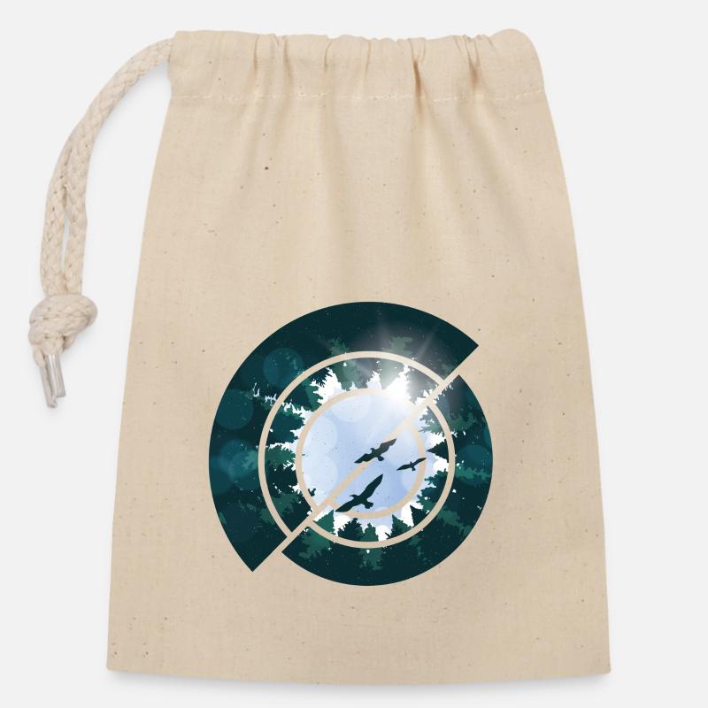 forest - Closable cotton gift bag (14x20cm) - nature