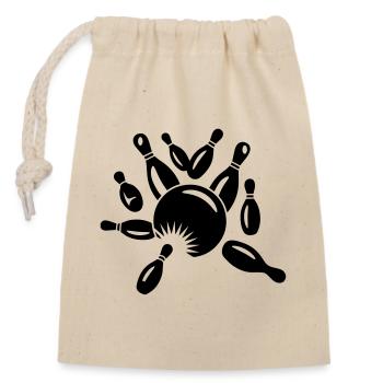 Cone et boule - Sac cadeau en coton avec cordon (14 x 20 cm) - nature - Devant