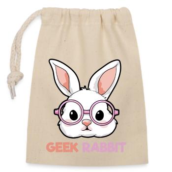 Geek Rabbit - Closable cotton gift bag (14x20cm) - nature - Front