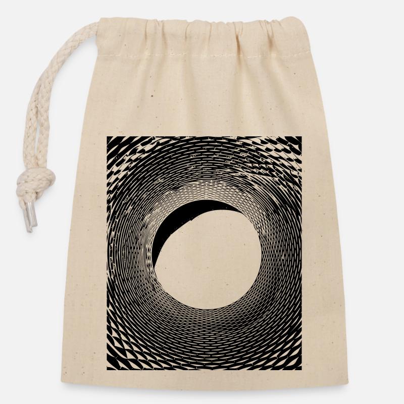 Geometric art - Closable cotton gift bag (14x20cm) - nature