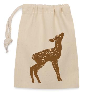 Roe deer - Closable cotton gift bag (14x20cm) - nature - Front