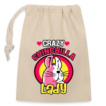 Chinchilla Cadeau Amérique du Sud Rongeur Pet - Sac cadeau en coton avec cordon (14 x 20 cm) - nature - Devant