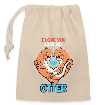 Otter - Closable cotton gift bag (14x20cm) - nature - Front