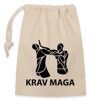 krav maga - Sac cadeau en coton avec cordon (14 x 20 cm) - nature - Devant
