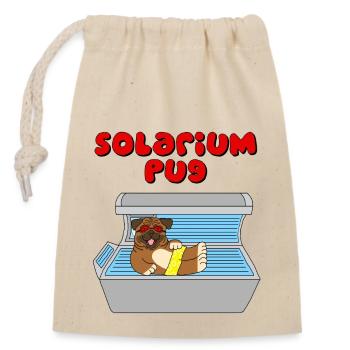 solarium mops pug - Sac cadeau en coton avec cordon (14 x 20 cm) - nature - Devant