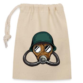 Gas Mask Military Amy Drawing Gas Pilot Flight - Closable cotton gift bag (14x20cm) - nature - Front