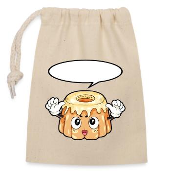 Pudding Food Gourmet Gift - Closable cotton gift bag (14x20cm) - nature - Front