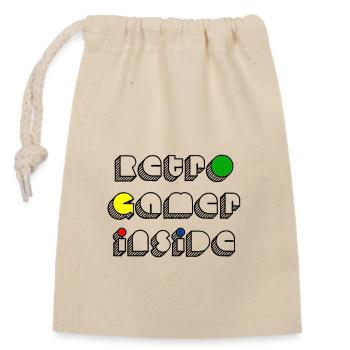 Retro Gamer Inside Joystick Gamer Zocke Pixelart - Closable cotton gift bag (14x20cm) - nature - Front