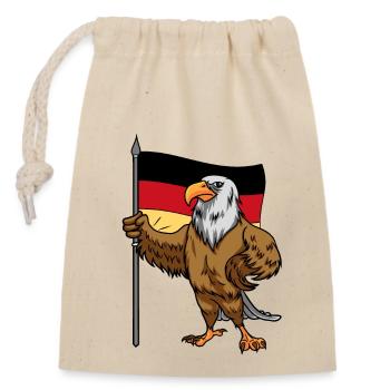 Adler Vogel Deutschland Fahne Länder EU Europa - Verschließbarer Geschenkbeutel aus Baumwolle (14x20cm) - Natur - Vorne