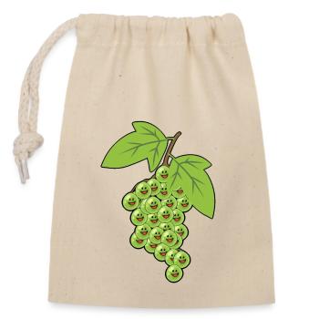 Weintrauben Trauben Rebe Weinrebe Traube Obst - Verschließbarer Geschenkbeutel aus Baumwolle (14x20cm) - Natur - Vorne