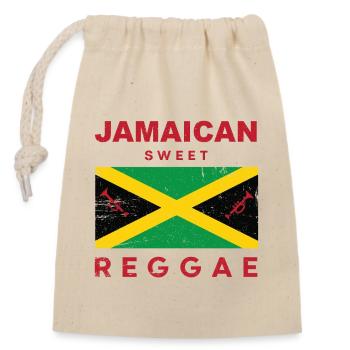Jamaika Reggae Musik und Flagge Geschenk - Verschließbarer Geschenkbeutel aus Baumwolle (14x20cm) - Natur - Vorne