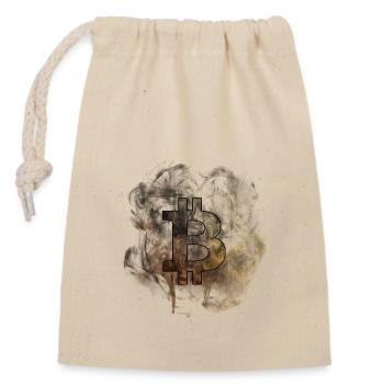 Bitcoin - Closable cotton gift bag (14x20cm) - nature - Front